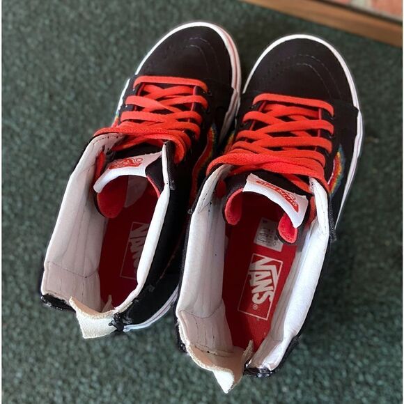 Vans SK8-Hi Zip Chenille Rainbow Kids Size 3.5 - Picture 13 of 14